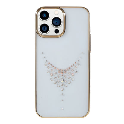 KINGXBAR Starry Series Clearly Rhinestone Decoration Phone Cover Electroplated Laser Carving Phone Case for iPhone 13 Pro Max 6.7 inch