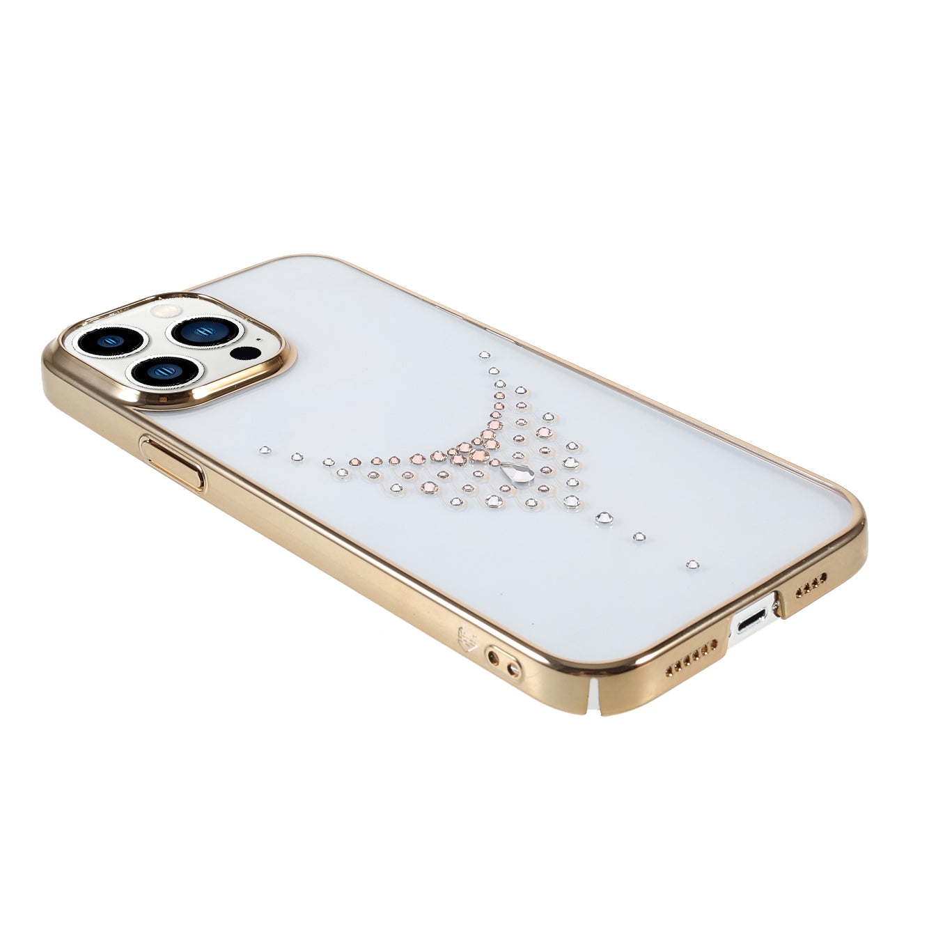 KINGXBAR Starry Series Clearly Rhinestone Decoration Phone Cover Electroplated Laser Carving Phone Case for iPhone 13 Pro Max 6.7 inch