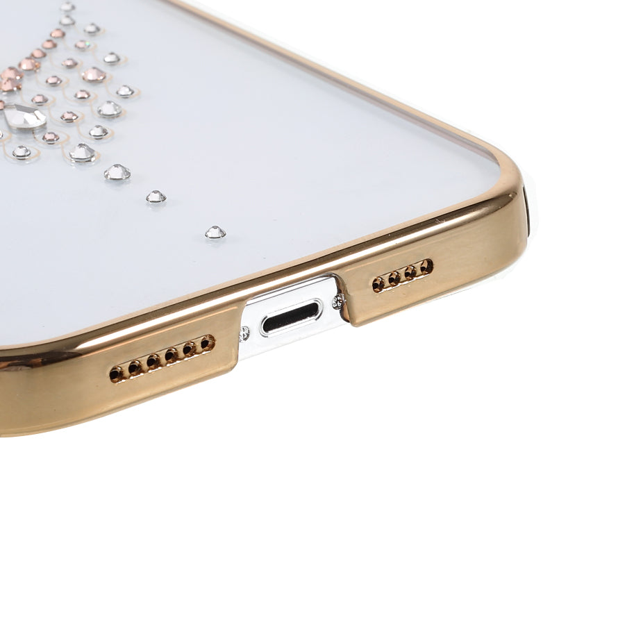 KINGXBAR Starry Series Clearly Rhinestone Decoration Phone Cover Electroplated Laser Carving Phone Case for iPhone 13 Pro Max 6.7 inch