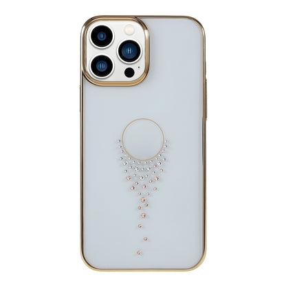 KINGXBAR Starry Series Clearly Rhinestone Decoration Phone Cover Electroplated Laser Carving Phone Case for iPhone 13 Pro Max 6.7 inch