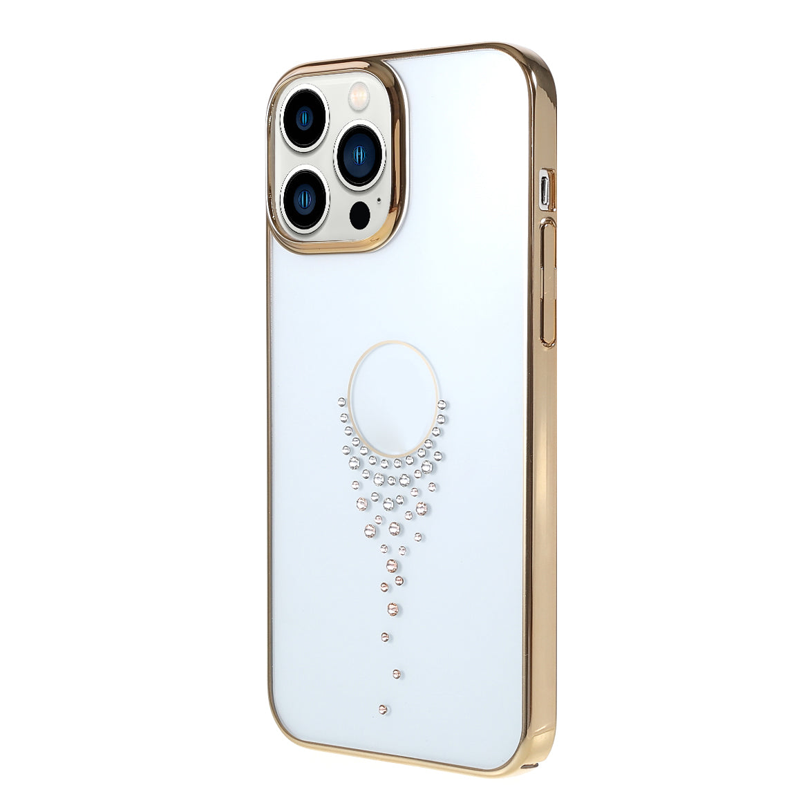 KINGXBAR Starry Series Clearly Rhinestone Decoration Phone Cover Electroplated Laser Carving Phone Case for iPhone 13 Pro Max 6.7 inch