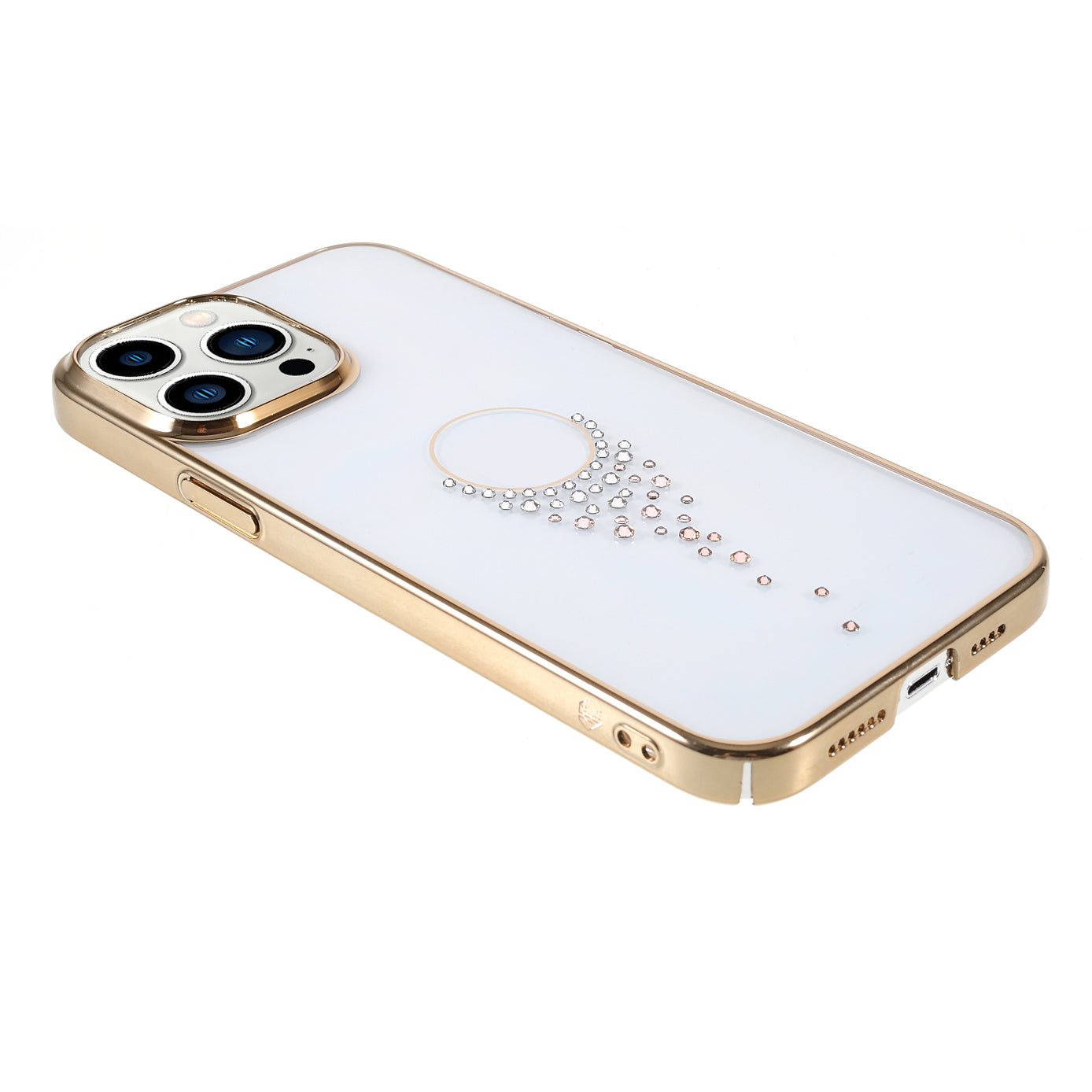 KINGXBAR Starry Series Clearly Rhinestone Decoration Phone Cover Electroplated Laser Carving Phone Case for iPhone 13 Pro Max 6.7 inch