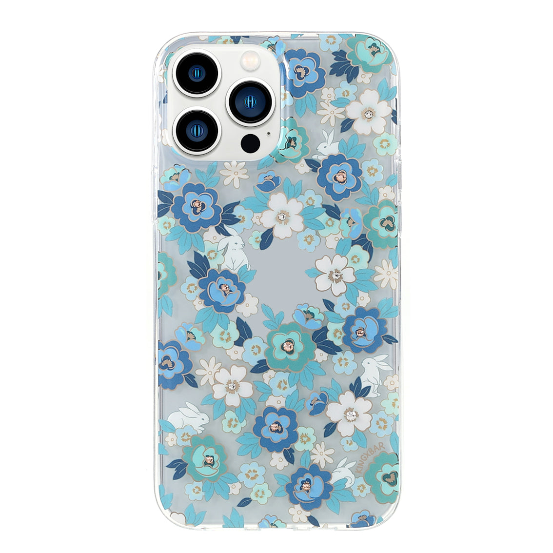 KINGXBAR Brilliant Series Rhinestone TPU + PC Combo IMD Pattern Phone Cover Electroplating Phone Cover Case for iPhone 13 Pro 6.1 inch