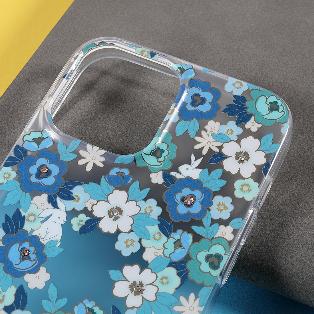 KINGXBAR Brilliant Series Rhinestone TPU + PC Combo IMD Pattern Phone Cover Electroplating Phone Cover Case for iPhone 13 Pro 6.1 inch