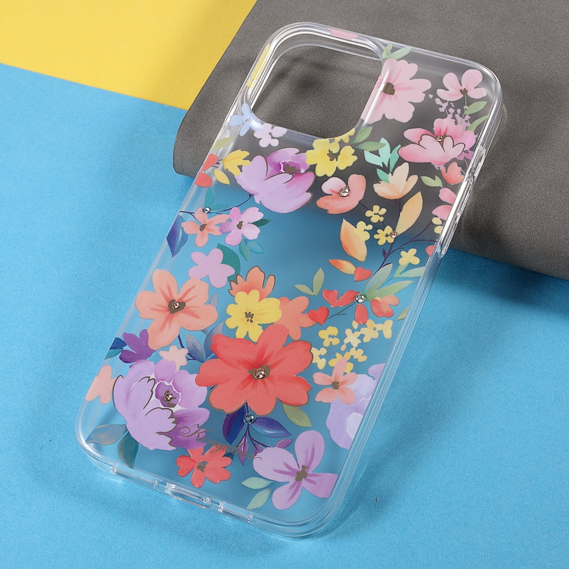 KINGXBAR Brilliant Series Rhinestone TPU + PC Combo IMD Pattern Phone Cover Electroplating Phone Cover Case for iPhone 13 Pro 6.1 inch