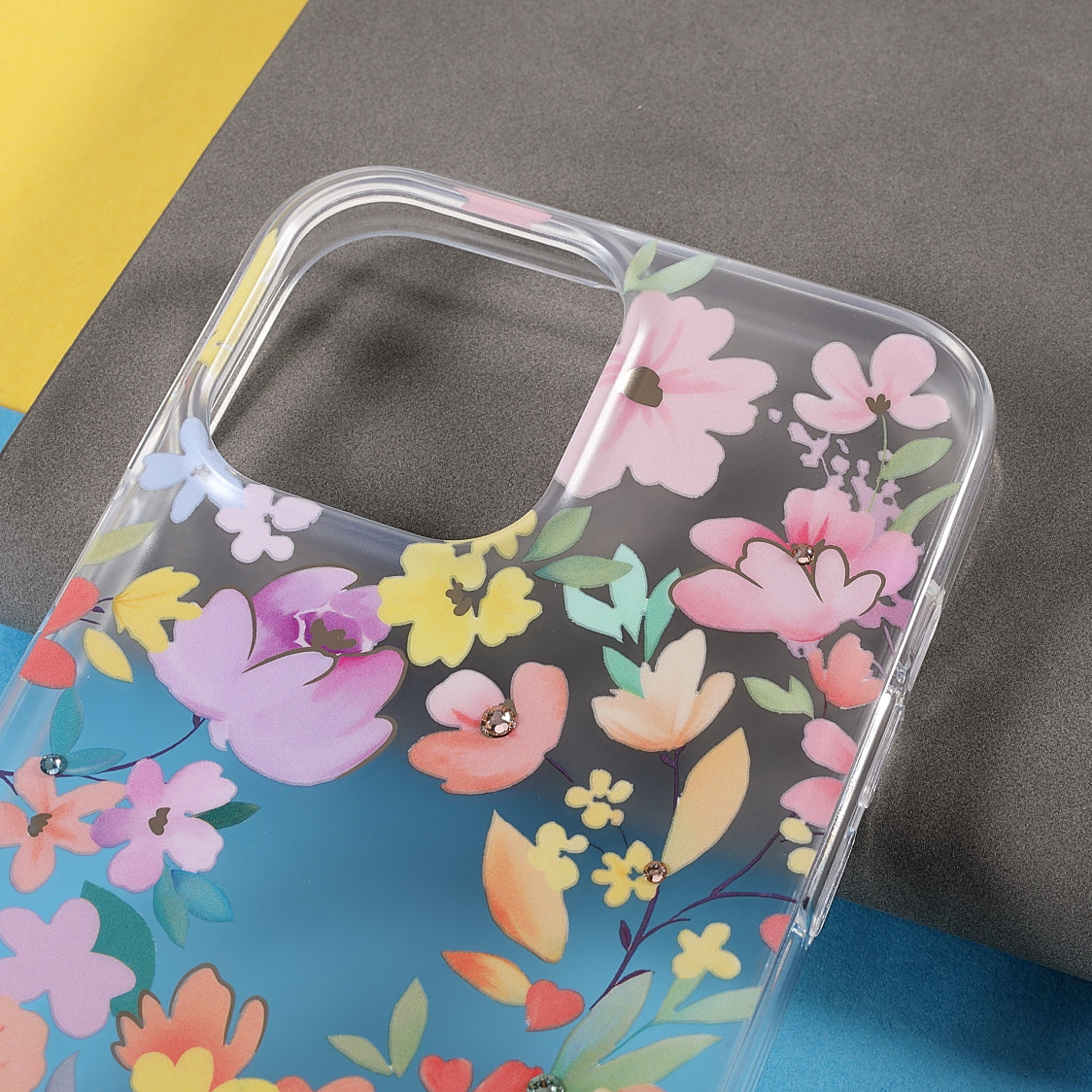 KINGXBAR Brilliant Series Rhinestone TPU + PC Combo IMD Pattern Phone Cover Electroplating Phone Cover Case for iPhone 13 Pro 6.1 inch