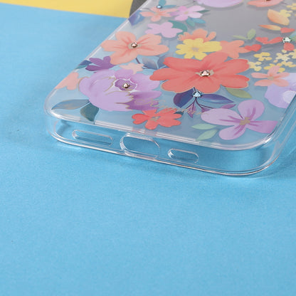 KINGXBAR Brilliant Series Rhinestone TPU + PC Combo IMD Pattern Phone Cover Electroplating Phone Cover Case for iPhone 13 Pro 6.1 inch
