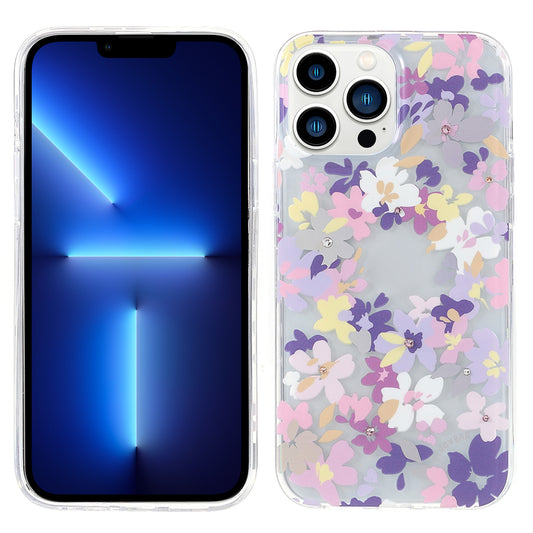 KINGXBAR Brilliant Series Rhinestone TPU + PC Combo IMD Pattern Phone Cover Electroplating Phone Cover Case for iPhone 13 Pro 6.1 inch