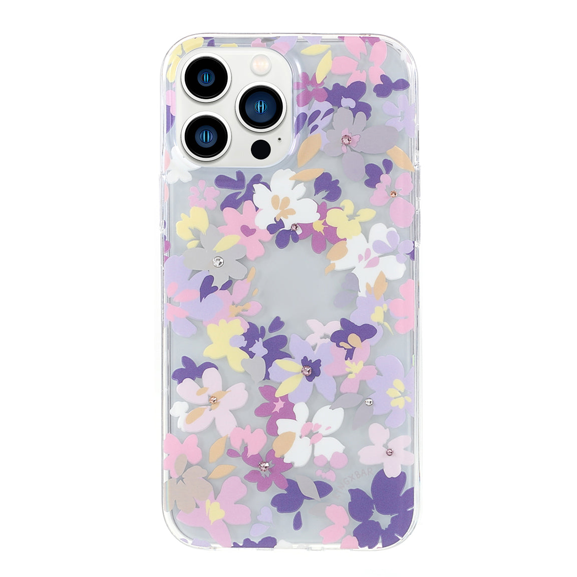 KINGXBAR Brilliant Series Anti-Shock IMD Pattern Rhinestone Phone Cover Electroplating Case for iPhone 13 Pro Max 6.7 inch