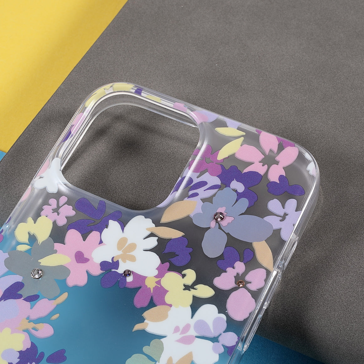 KINGXBAR Brilliant Series Anti-Shock IMD Pattern Rhinestone Phone Cover Electroplating Case for iPhone 13 Pro Max 6.7 inch