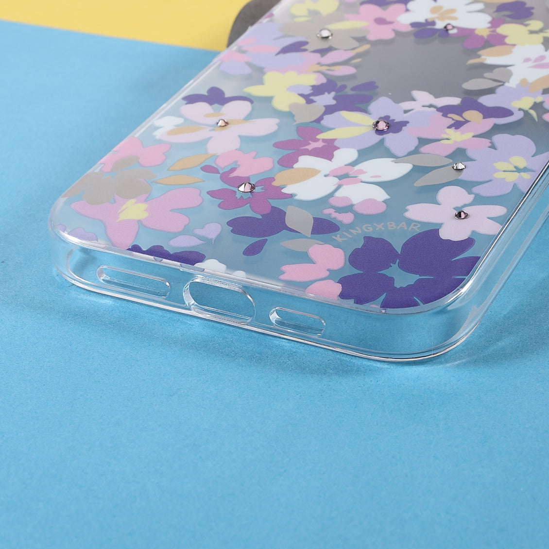 KINGXBAR Brilliant Series Anti-Shock IMD Pattern Rhinestone Phone Cover Electroplating Case for iPhone 13 Pro Max 6.7 inch