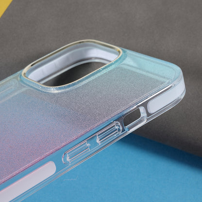 KINGXBAR Glitter Gradient Effect TPE + PC + TPU Hybrid Shockproof Case for iPhone 13 Pro 6.1 inch