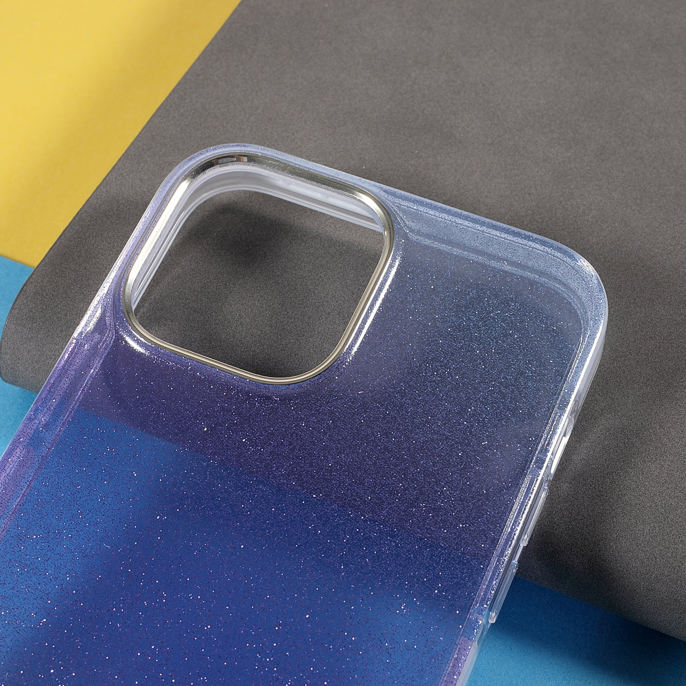 KINGXBAR Glitter Gradient TPE + PC + TPU Anti-Scratch Shockproof Back Case for iPhone 13 Pro Max 6.7 inch