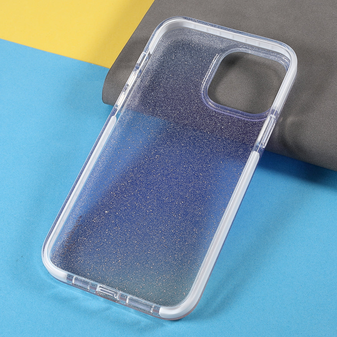 KINGXBAR Glitter Gradient TPE + PC + TPU Anti-Scratch Shockproof Back Case for iPhone 13 Pro Max 6.7 inch