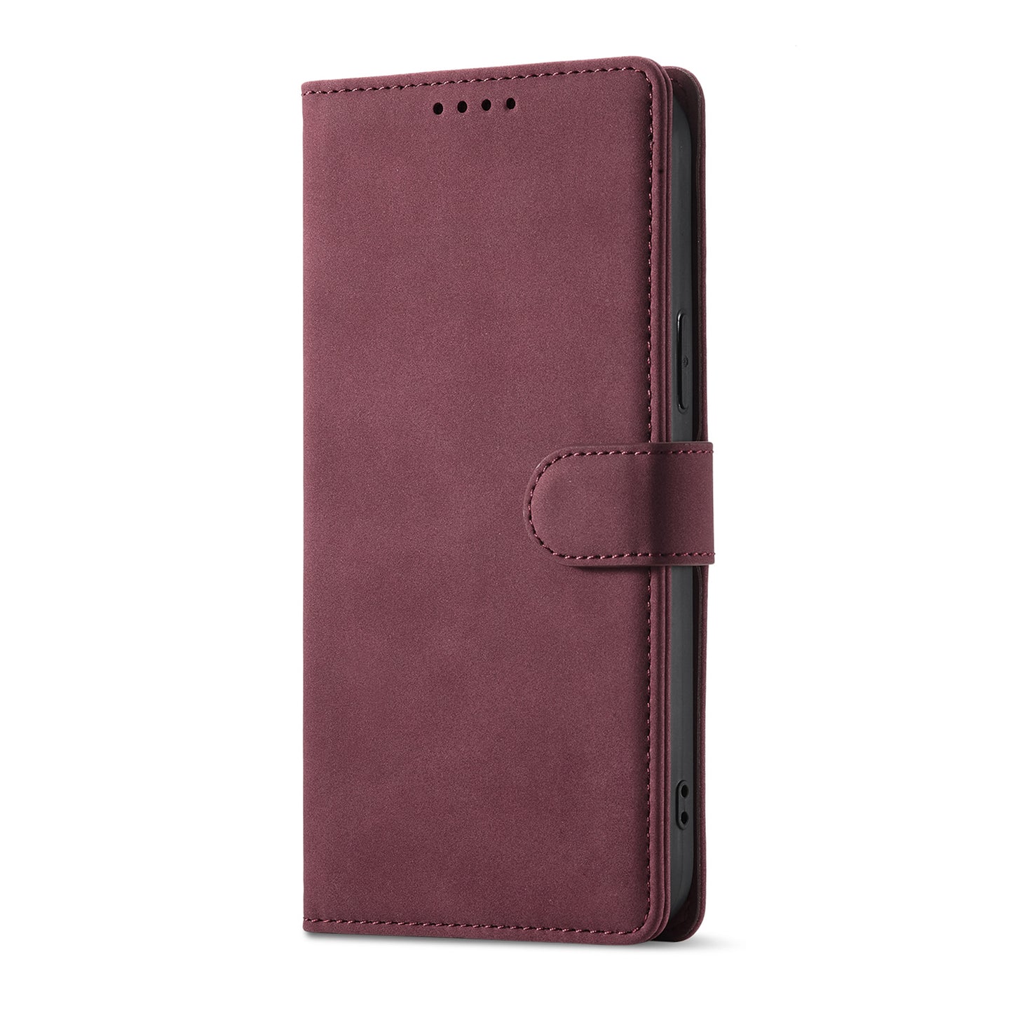 Anti-theft Swiping Design Matte Leather Case Wallet Stand Phone Protector Cover for iPhone 13 Pro Max 6.7 inch