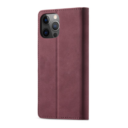 Anti-theft Swiping Design Matte Leather Case Wallet Stand Phone Protector Cover for iPhone 13 Pro Max 6.7 inch