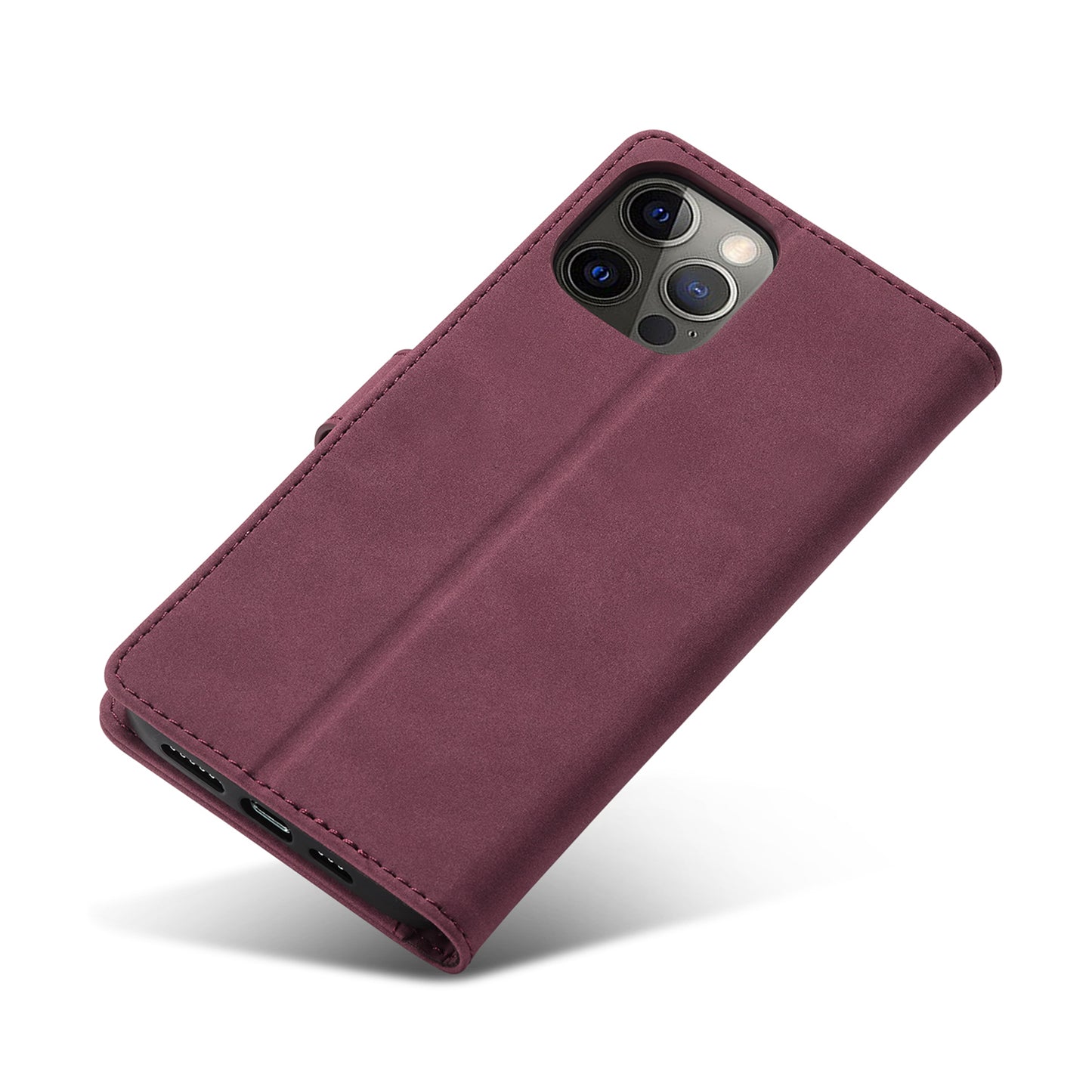 Anti-theft Swiping Design Matte Leather Case Wallet Stand Phone Protector Cover for iPhone 13 Pro Max 6.7 inch