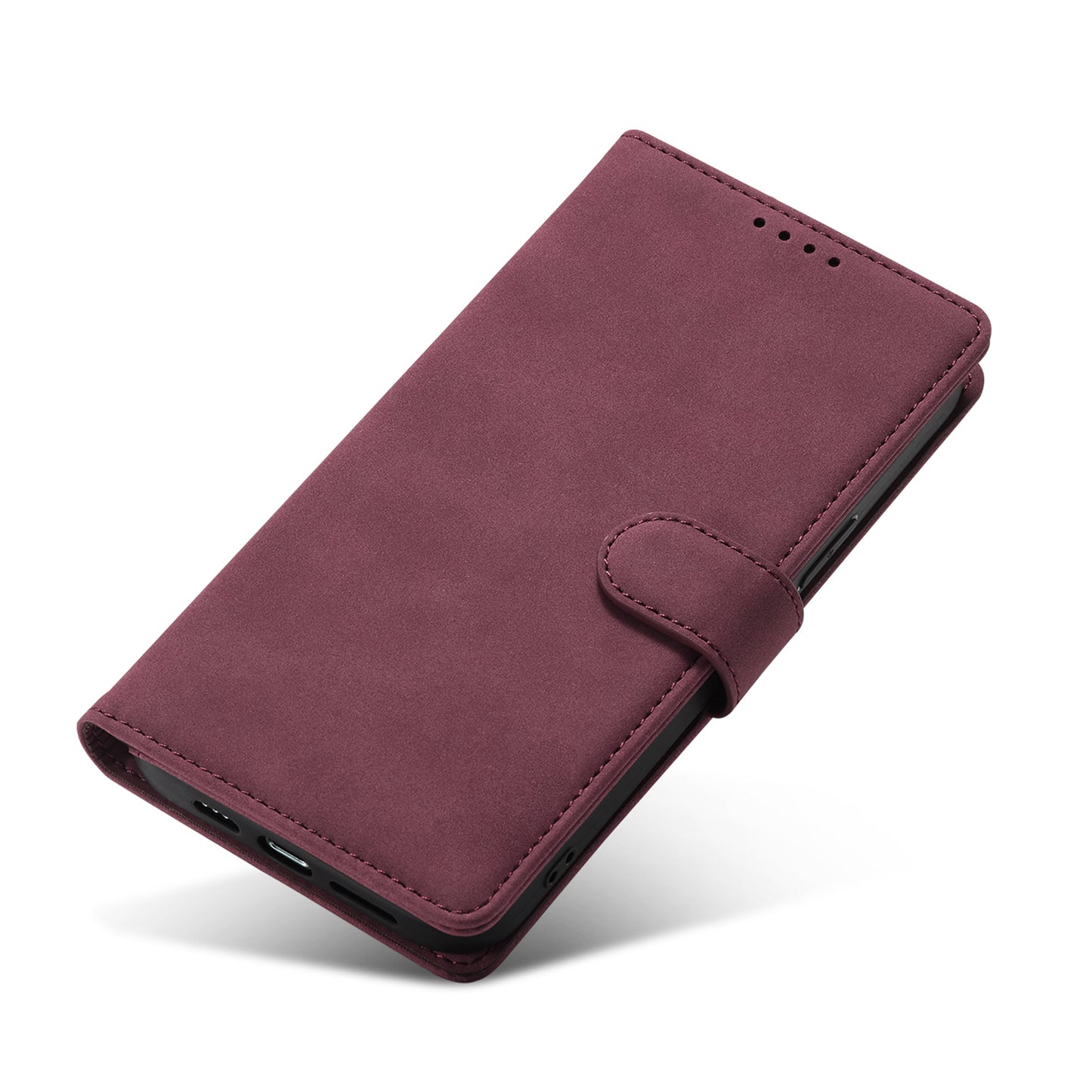 Anti-theft Swiping Design Matte Leather Case Wallet Stand Phone Protector Cover for iPhone 13 Pro Max 6.7 inch