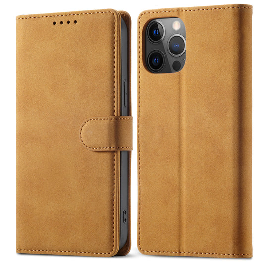 Anti-theft Swiping Design Matte Leather Case Wallet Stand Phone Protector Cover for iPhone 13 Pro Max 6.7 inch