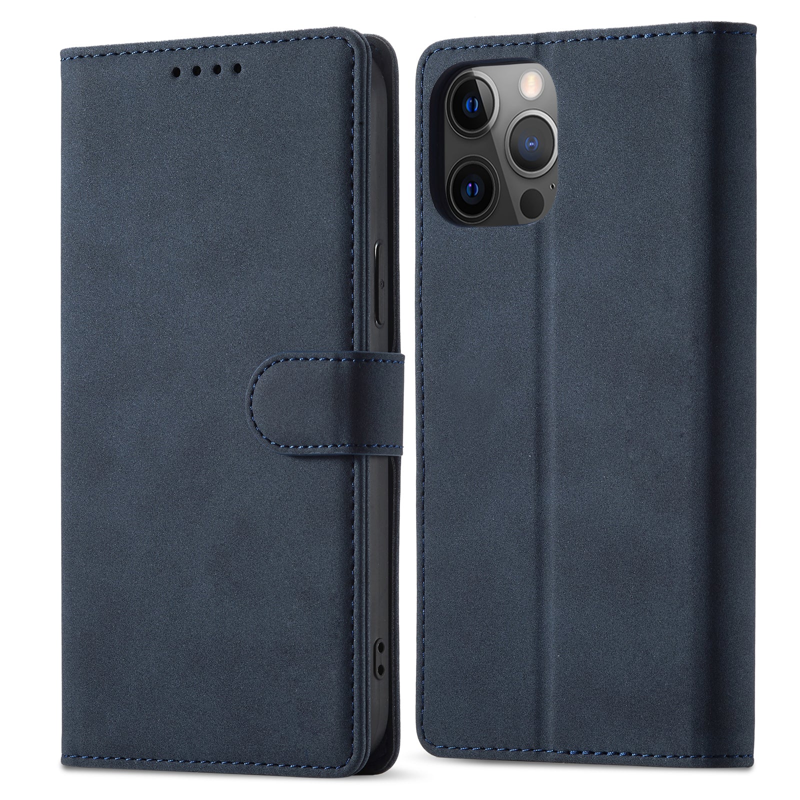 Anti-theft Swiping Design Matte Leather Case Wallet Stand Phone Protector Cover for iPhone 13 Pro Max 6.7 inch