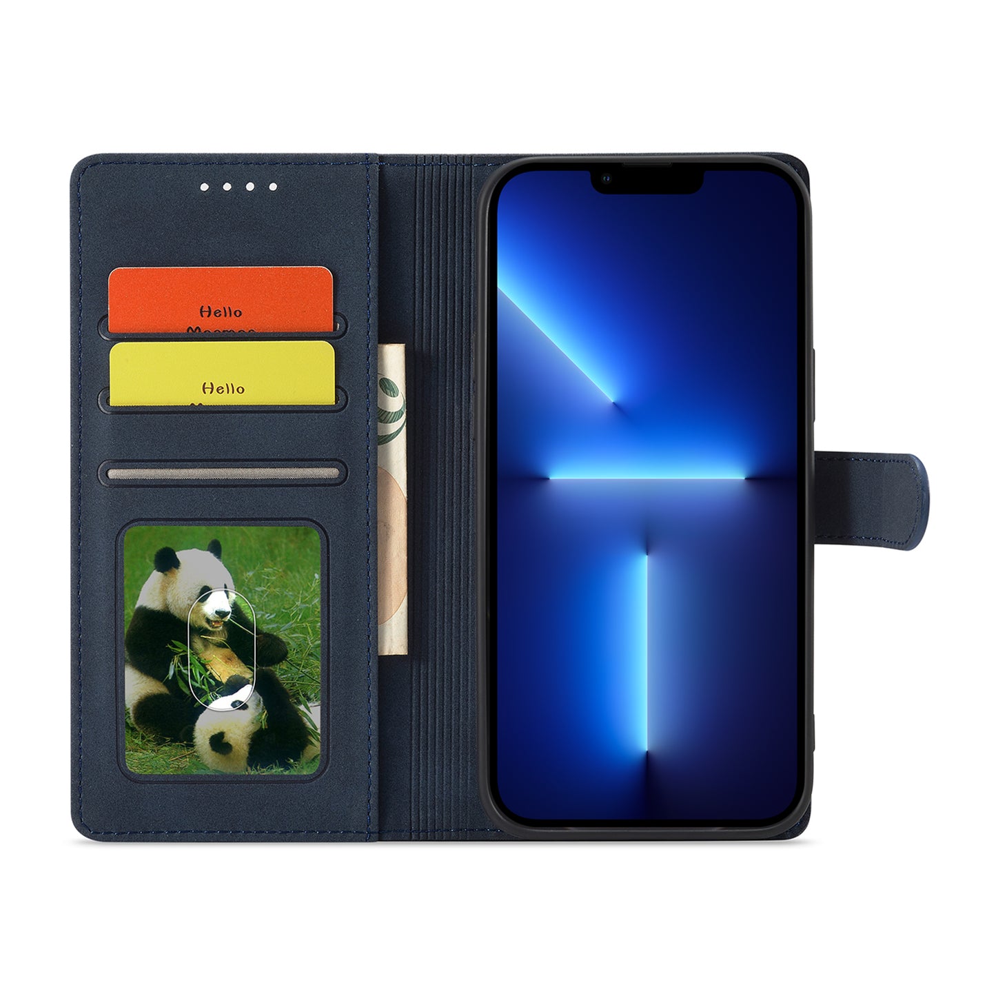Anti-theft Swiping Design Matte Leather Case Wallet Stand Phone Protector Cover for iPhone 13 Pro Max 6.7 inch