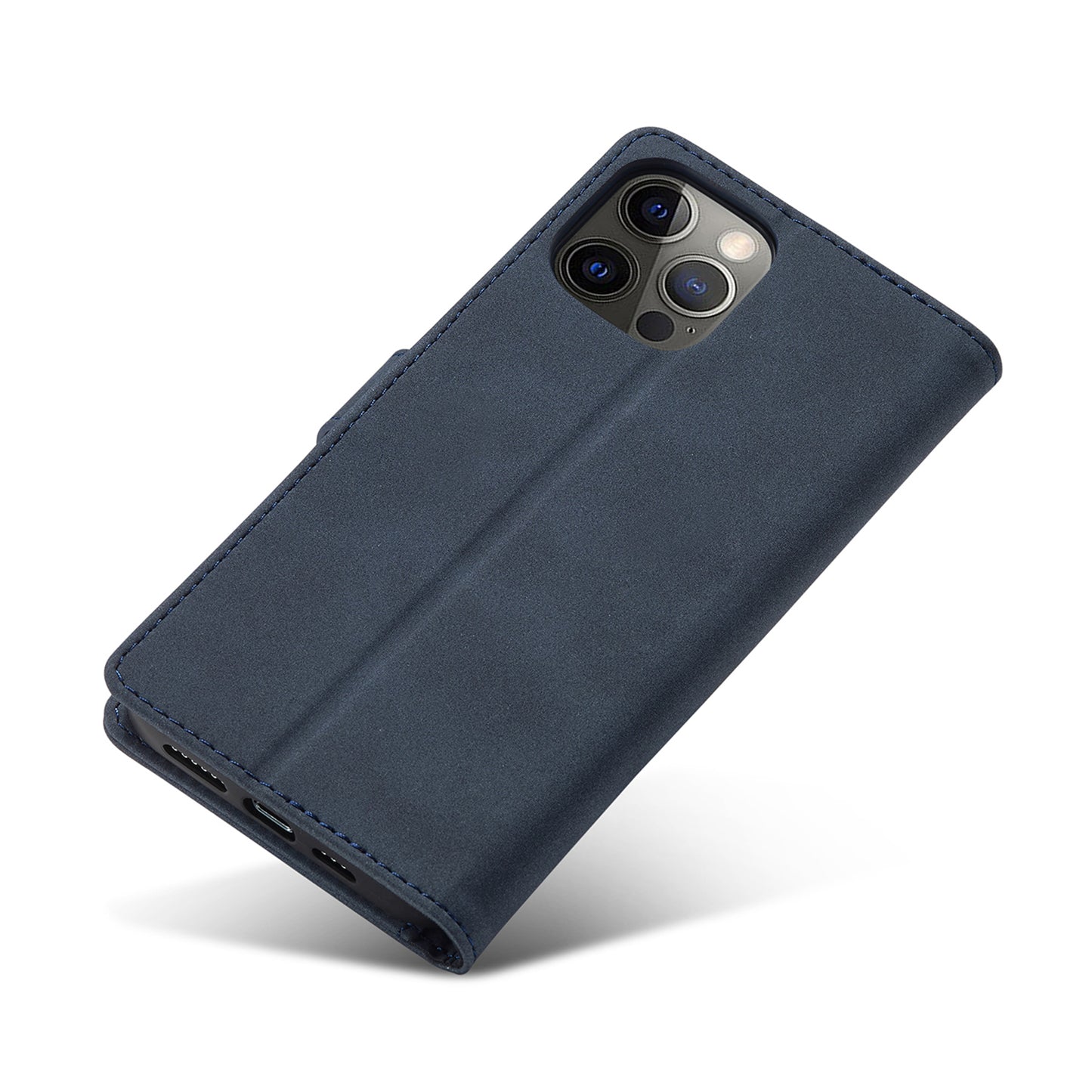 Anti-theft Swiping Design Matte Leather Case Wallet Stand Phone Protector Cover for iPhone 13 Pro Max 6.7 inch