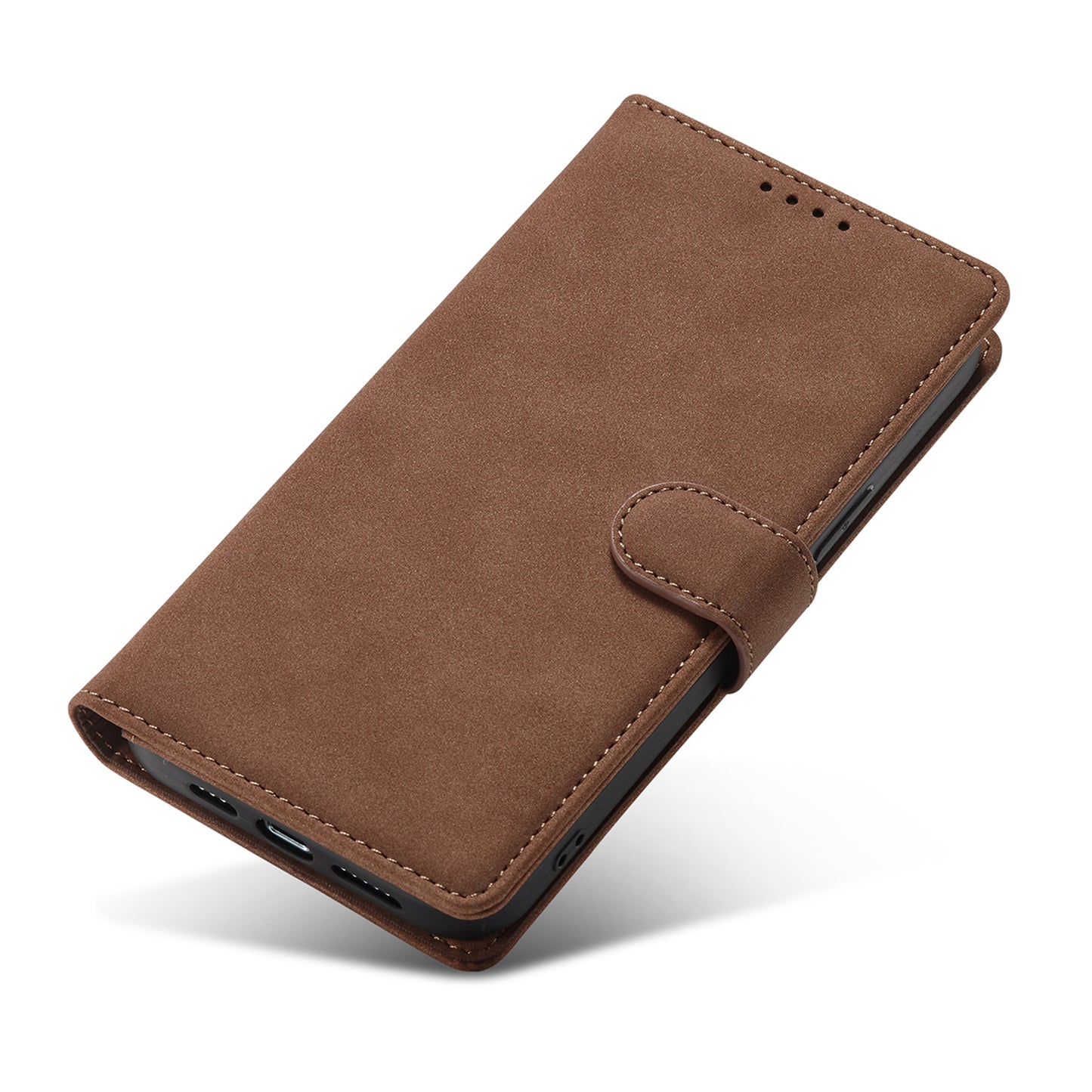 Anti-theft Swiping Design Matte Leather Case Wallet Stand Phone Protector Cover for iPhone 13 Pro Max 6.7 inch
