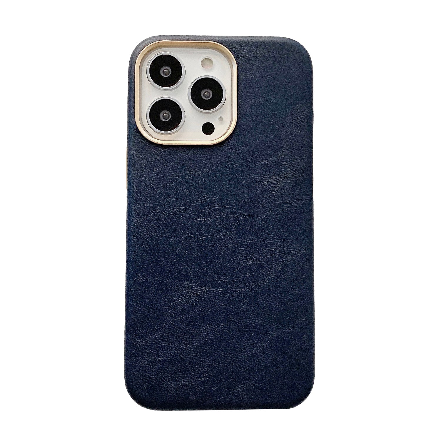 PU Leather Coated PC Case Phone Back Cover Protector for iPhone 13 Pro 6.1 inch