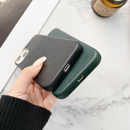 PU Leather Coated PC Case Phone Back Cover Protector for iPhone 13 Pro 6.1 inch