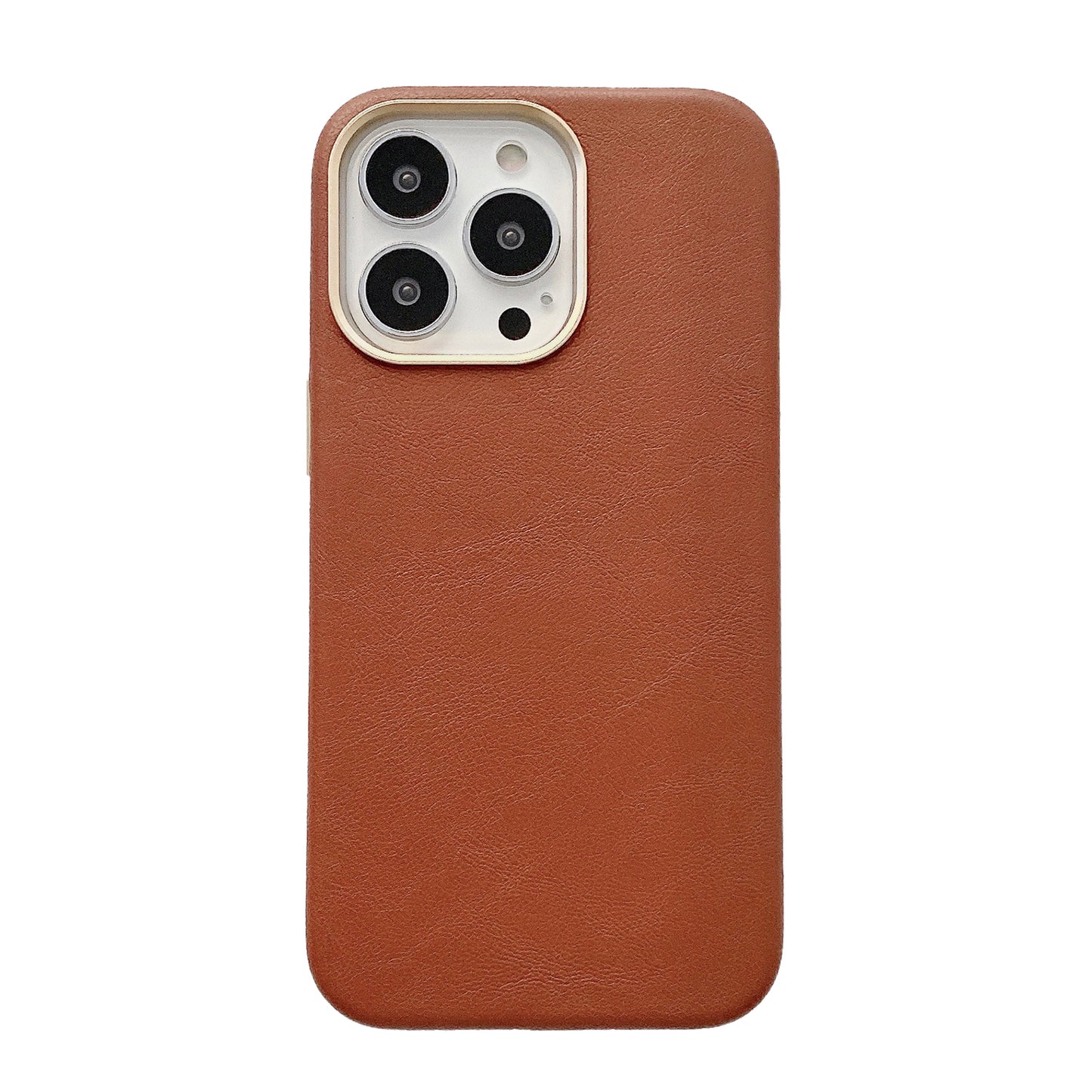 PU Leather Coated PC Case Phone Back Cover Protector for iPhone 13 Pro 6.1 inch