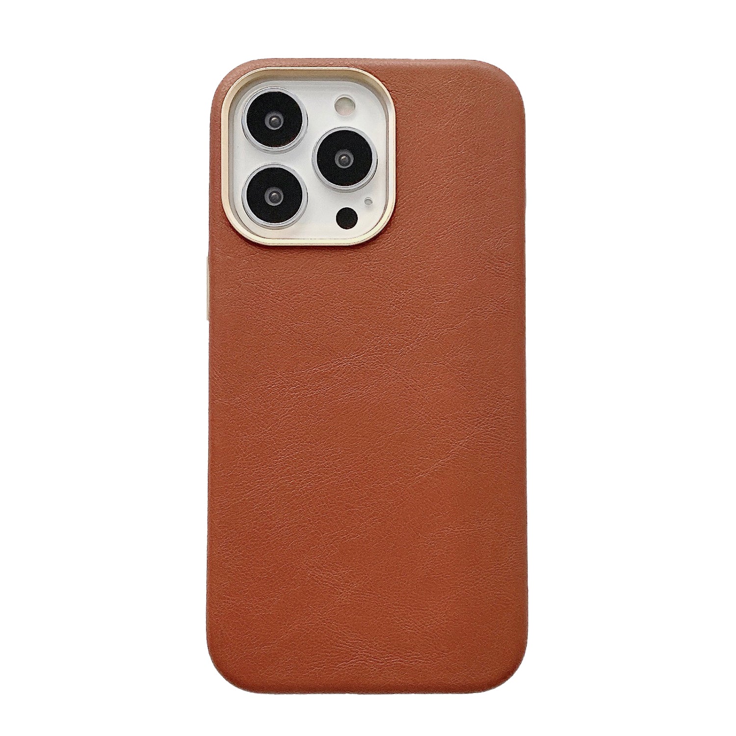 PU Leather Coated PC Case Phone Back Cover Protector for iPhone 13 Pro 6.1 inch