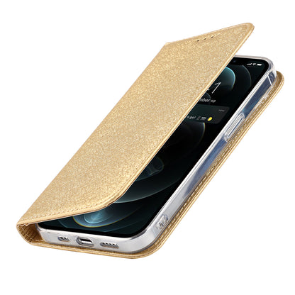 For iPhone 13 Pro 6.1 inch Anti-scratch Phone Case Full Protection Silk Texture Leather Wallet Cover with Strap