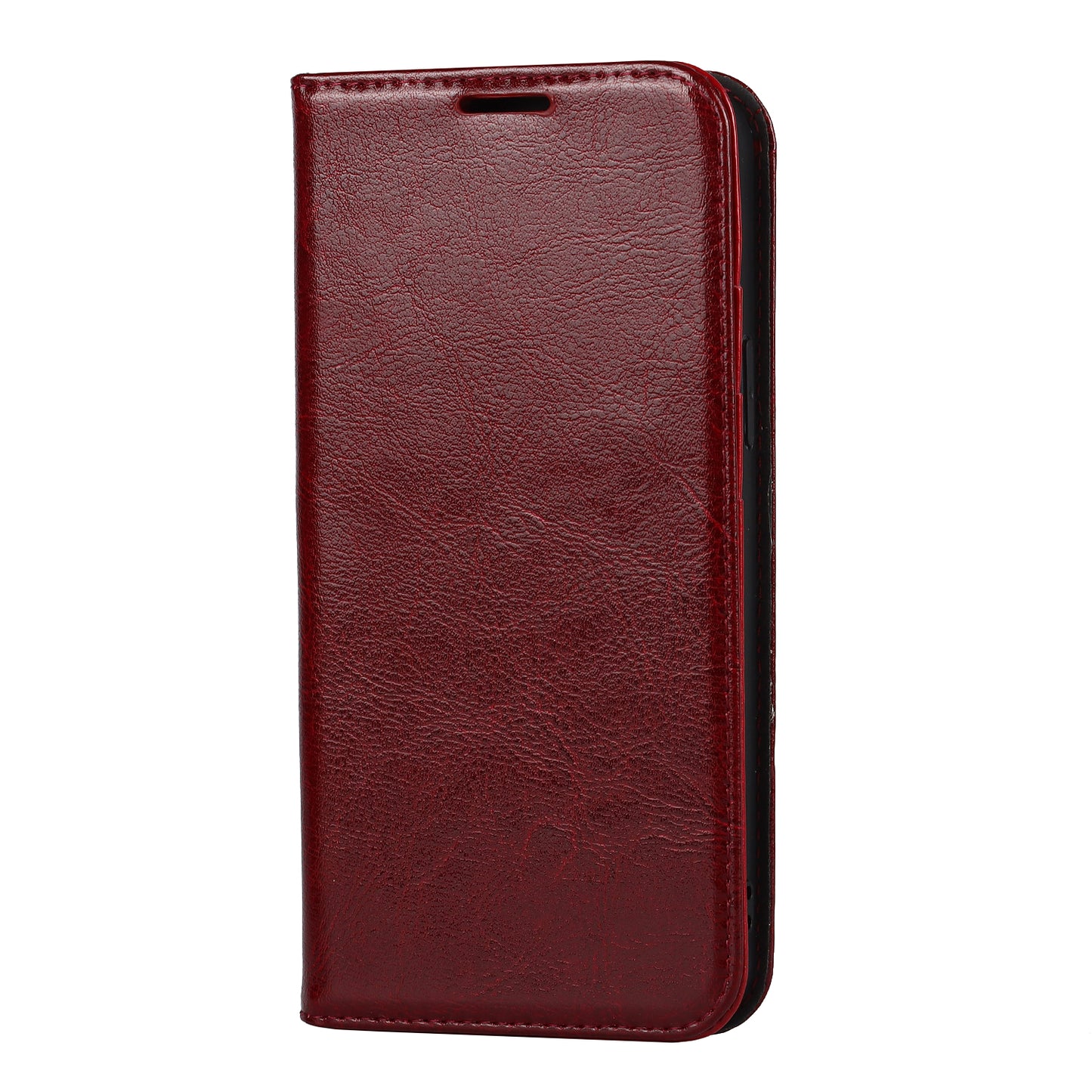 Crazy Horse Genuine Leather Dust-proof Phone Cover Card Slot Wallet Phone Case for iPhone 13 Pro 6.1 inch