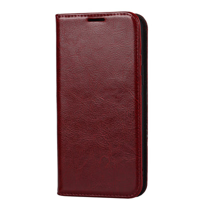 Crazy Horse Genuine Leather Dust-proof Phone Cover Card Slot Wallet Phone Case for iPhone 13 Pro 6.1 inch
