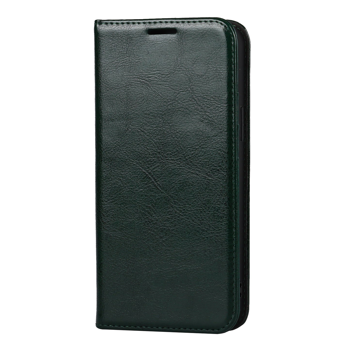 Crazy Horse Genuine Leather Dust-proof Phone Cover Card Slot Wallet Phone Case for iPhone 13 Pro 6.1 inch