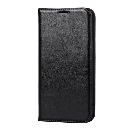 Crazy Horse Genuine Leather Dust-proof Phone Cover Card Slot Wallet Phone Case for iPhone 13 Pro 6.1 inch