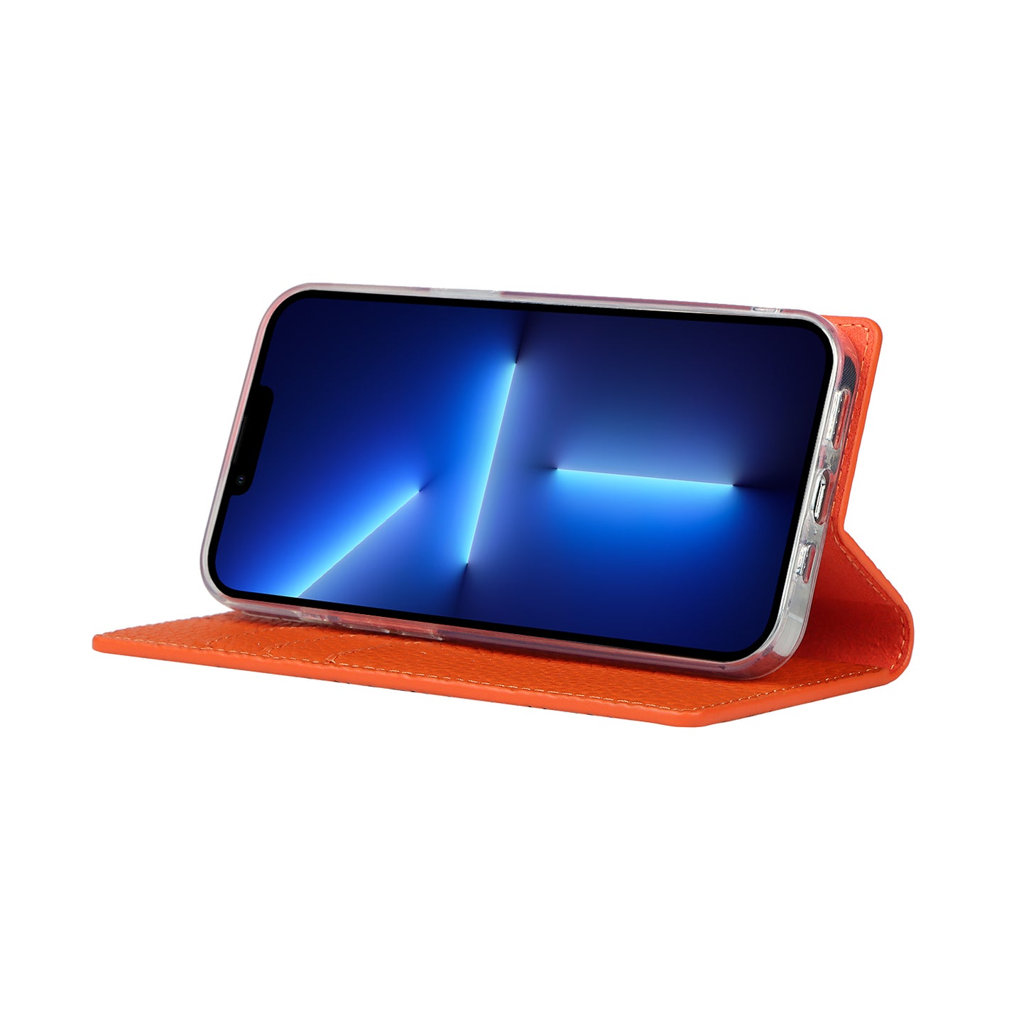 Litchi Texture Genuine Leather Cover Wallet Stand Flip Phone Case with Strap for iPhone 13 Pro 6.1 inch