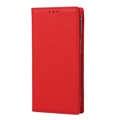 Litchi Texture Genuine Leather Cover Wallet Stand Flip Phone Case with Strap for iPhone 13 Pro 6.1 inch