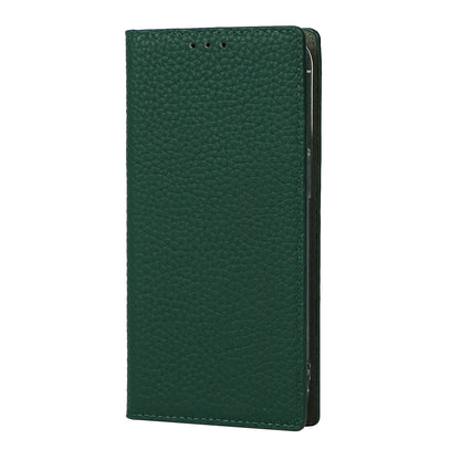 Litchi Texture Genuine Leather Cover Wallet Stand Flip Phone Case with Strap for iPhone 13 Pro 6.1 inch