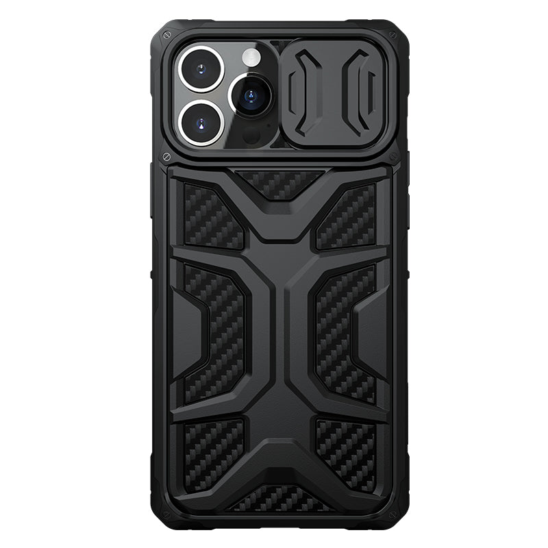 NILLKIN Adventurer Honeycomb Twill Anti Slip Slide Camera Cover Hard Phone Case TPU+PC Phone Protective Cover for iPhone 13 Pro Max 6.7 inch