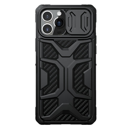 NILLKIN Adventurer Honeycomb Twill Anti Slip Slide Camera Cover Hard Phone Case TPU+PC Phone Protective Cover for iPhone 13 Pro Max 6.7 inch