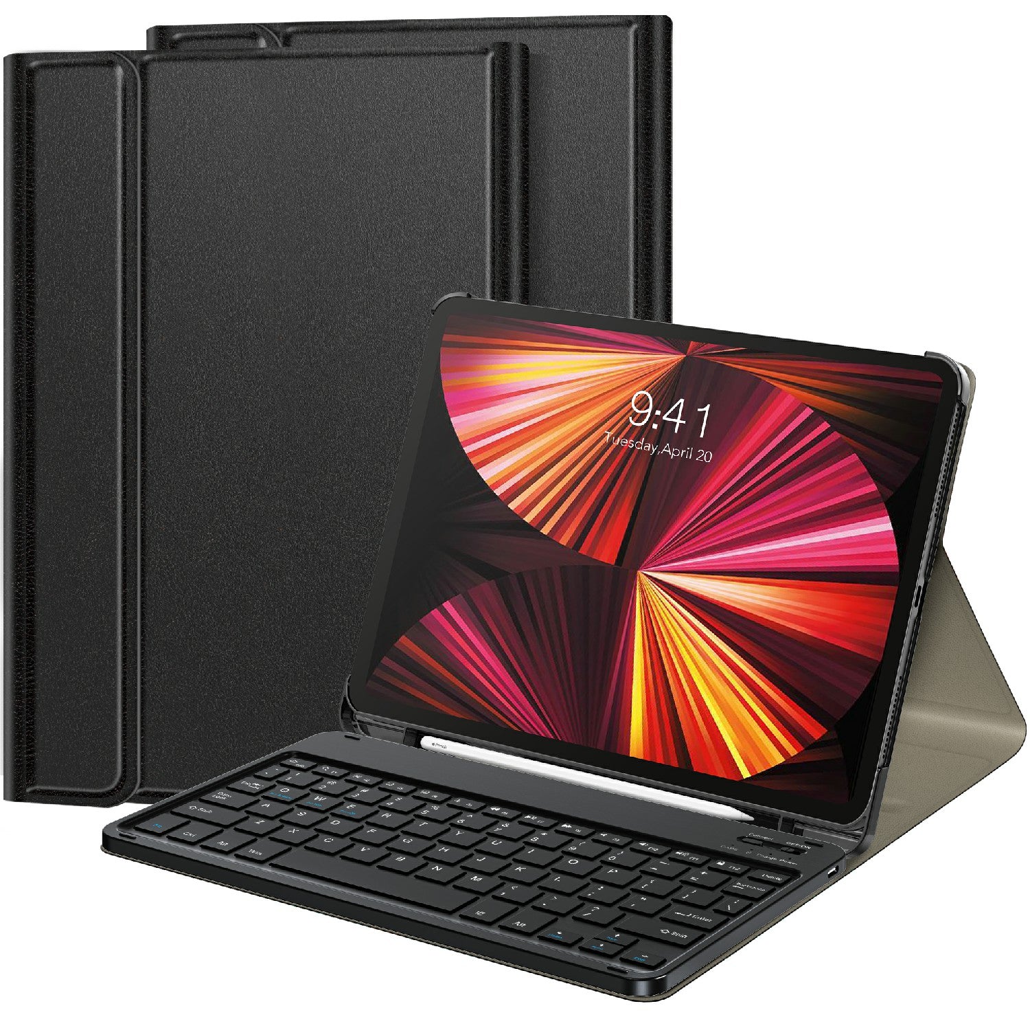 Detachable Wireless Bluetooth Keyboard Leather Stand Case Cover with Pen Slot for iPad Pro 11-inch (2021)