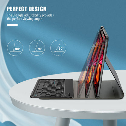 Detachable Wireless Bluetooth Keyboard Leather Stand Case Cover with Pen Slot for iPad Pro 11-inch (2021)
