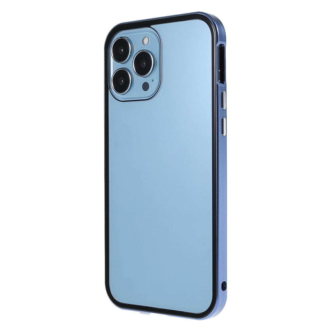 Privacy-Protected 35 Degrees Anti-Peep Shock-Proof Magnetic Metal Frame + Double-Sided Tempered Glass Phone Case for iPhone 13 Pro Max 6.7 inch