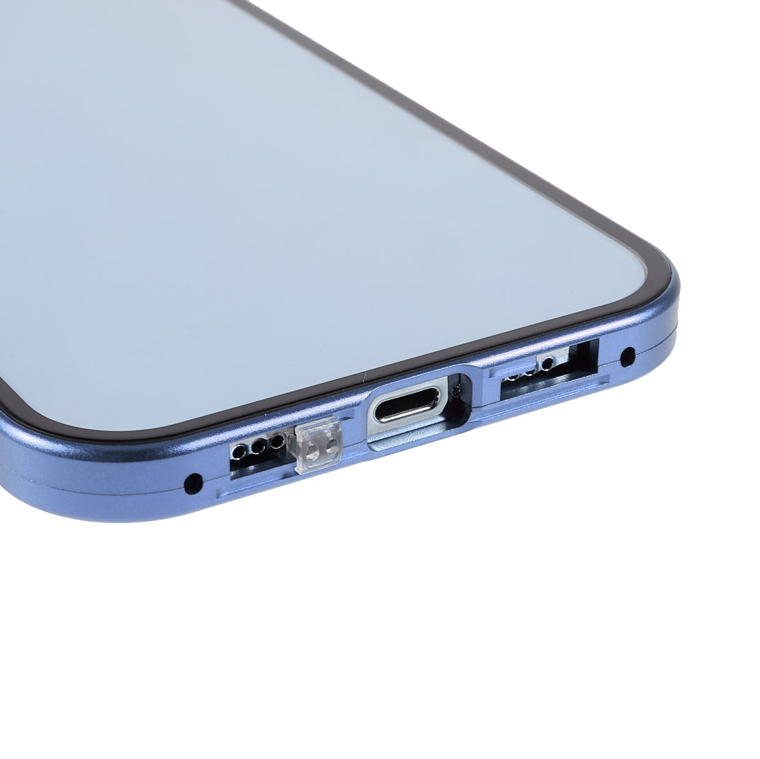 Privacy-Protected 35 Degrees Anti-Peep Shock-Proof Magnetic Metal Frame + Double-Sided Tempered Glass Phone Case for iPhone 13 Pro Max 6.7 inch