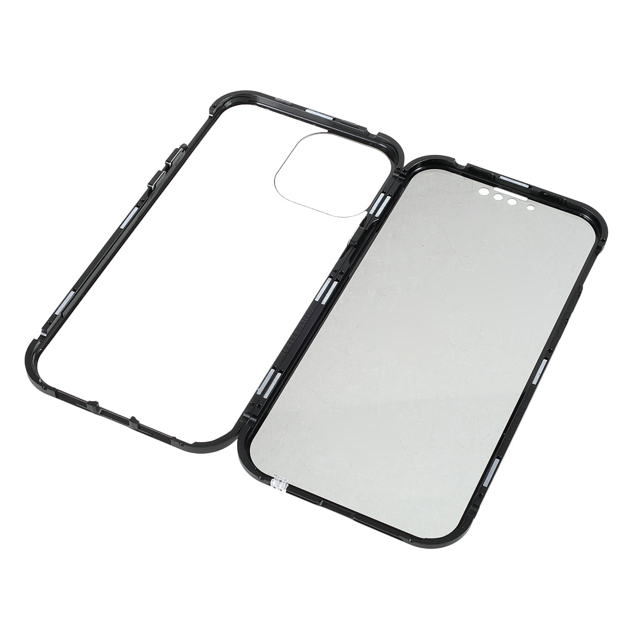 Privacy-Protected 35 Degrees Anti-Peep Shock-Proof Magnetic Metal Frame + Double-Sided Tempered Glass Phone Case for iPhone 13 Pro Max 6.7 inch