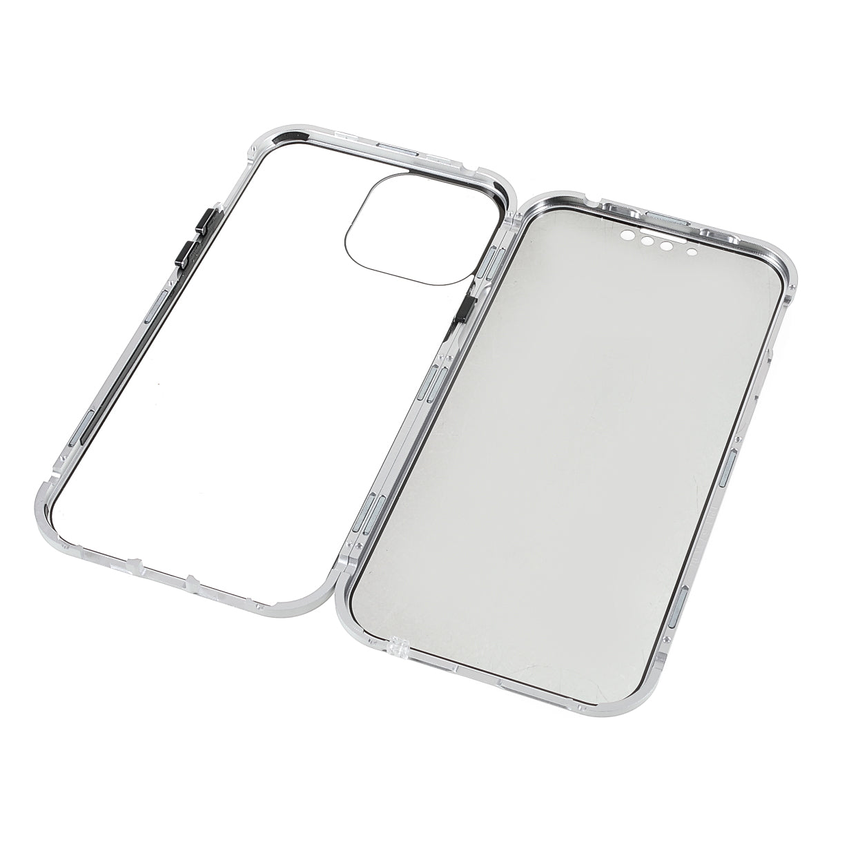 Privacy-Protected 35 Degrees Anti-Peep Shock-Proof Magnetic Metal Frame + Double-Sided Tempered Glass Phone Case for iPhone 13 Pro Max 6.7 inch