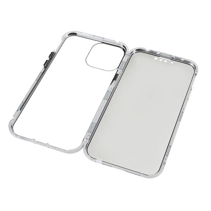 Privacy-Protected 35 Degrees Anti-Peep Shock-Proof Magnetic Metal Frame + Double-Sided Tempered Glass Phone Case for iPhone 13 Pro Max 6.7 inch