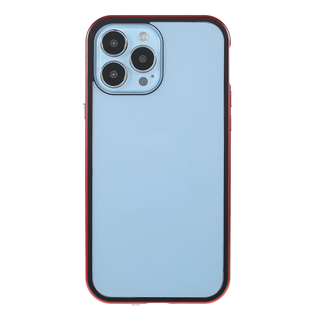 Privacy-Protected 35 Degrees Anti-Peep Shock-Proof Magnetic Metal Frame + Double-Sided Tempered Glass Phone Case for iPhone 13 Pro Max 6.7 inch