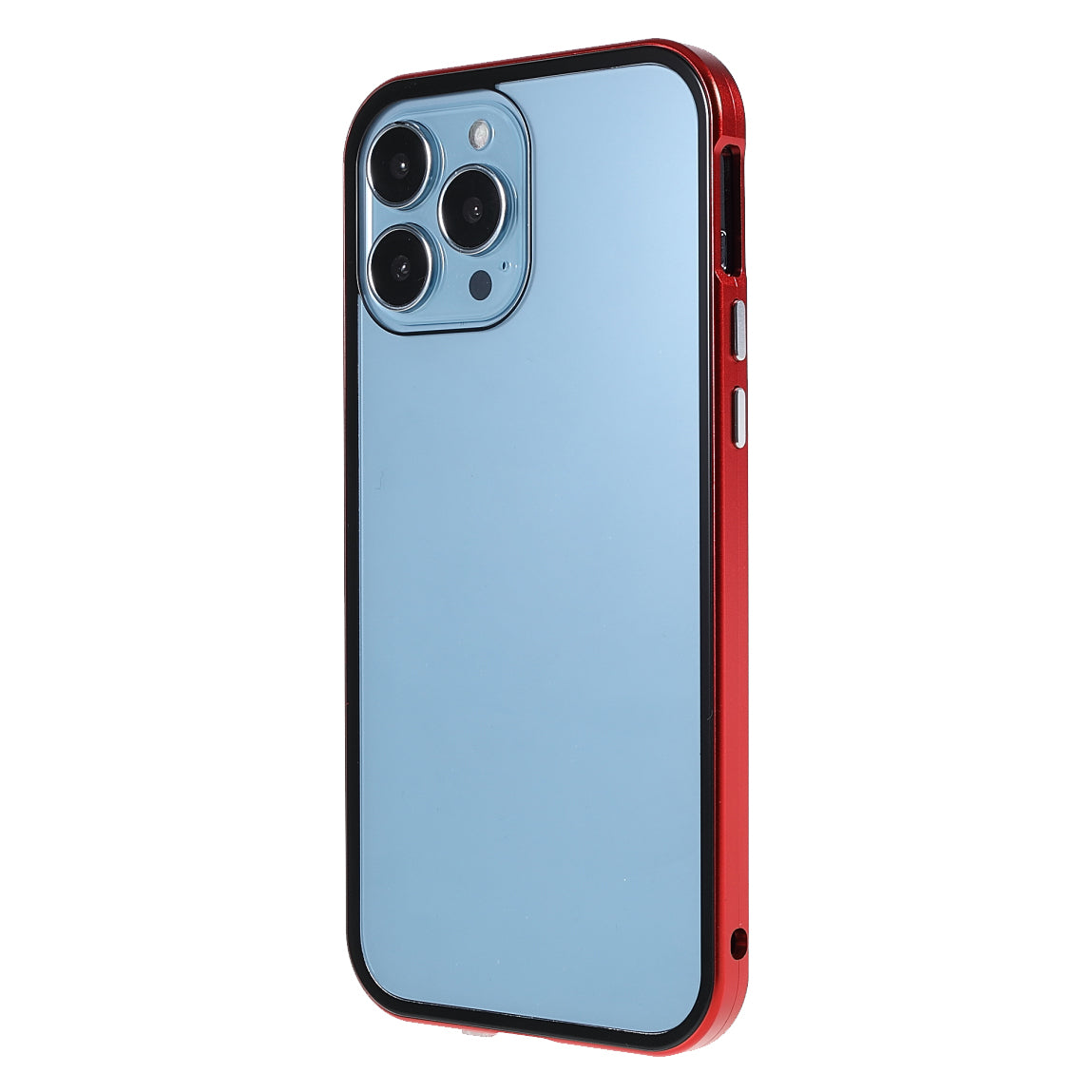 Privacy-Protected 35 Degrees Anti-Peep Shock-Proof Magnetic Metal Frame + Double-Sided Tempered Glass Phone Case for iPhone 13 Pro Max 6.7 inch